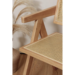 Beliebter Chandigarh -Stuhl - Stil Pierre Jeanneret - Holz und Rattan - hohe Qualität - klar oder Walnuss
