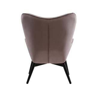 Moderner Polstersessel aus rosa Samt mit Zierknöpfen & Metallgestell in Schwarz – Skandi-Stil | SalesFever