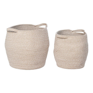 Korb Baumwolle "Lamas" Beige, 2er-Set