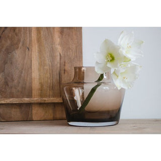 Vase Coral topaz mundgeblasen braunglas
