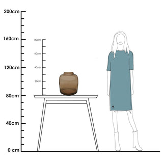 Bartica Glasvase – Hochwertige mundgeblasene Design-Vase in Taupe