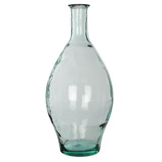 Vase - Flaschenform- H60 x Ø28 cm -recyceltes Glas - Transparent
