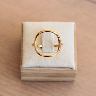 Stahlring mit offenem Kreis - Gold