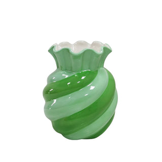 Vase-Blume-Vase-Wirbel- Mint/ Grün- 13x13x15,5 cm