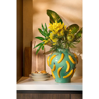 Mosa Vase Keramik - hellgrün Bananen