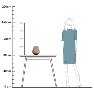 Glasvase Tasman Taupe – Edle Vase Ø18 x H20 cm