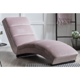 Chaiselongue rose Samt