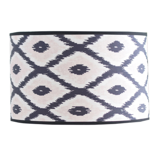 Lampenschirm – Kelim-Druck – Polyester – Schwarz/Weiß – 26 x 30 x 23 cm