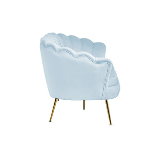 Muschelsofa 3-Sitzer aus Samt Hellgrau