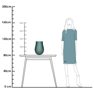 Vase The World – Mundgeblasene Glasvase in Grün & Gelb
