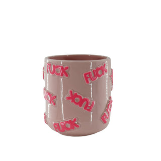 Pflanzentopf "FUCK" Keramik rosa 17,5x17,5x17,5cm