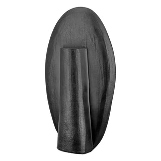 Moderne Gesicht-Vase aus Keramik & Aluminium – Schwarz, 35 cm | GILDE HANDWERK