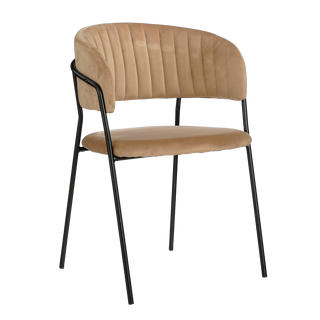 Moony Esszimmerstuhl – Samt – Beige