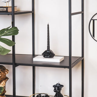 Kerzenhalter "Lippe" Keramik schwarz 10,5x6,5x5,5cm