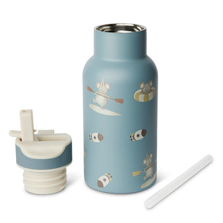 Nuuroo Juno Edelstahl-Wasserflasche mit Aktivitätsdeckel – 350 ml, Silikonauslauf, kinderfreundlich – Farbe Surfer