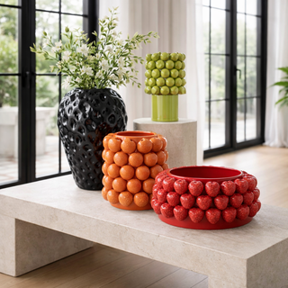 FRUITY VIBES – Stylische Vasen mit 3D-Früchten & Obst-Design