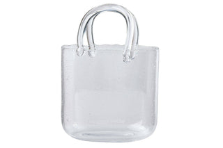 Handtaschen Vase aus Glas Transparent – Moderne Dekovase Nora 28 cm