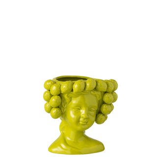 Blumentopf Lime Girl aus Keramik in Grün – Moderner Design-Blumentopf von J-Line Ø 16,5 cm