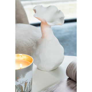 J-Line Keramikvase Weiß 38 cm – Hohe Design Blumenvase aus Keramik für moderne Wohndekoration