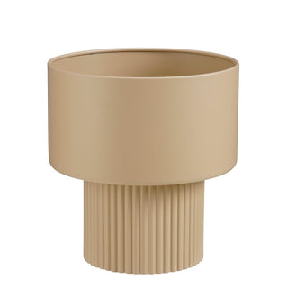 Blumentopf Braun Ø31,5 cm – Moderner Pflanztopf Metall mit Rillenstruktur | Mica Decorations Lux Übertopf groß für Wohnzimmer & Indoor Pflanzen