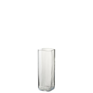 J-Line Glasvase Quadratisch Transparent 32 cm – Schlanke Design Vase aus Glas, klein & modern
