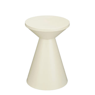 Jim Beistelltisch Rund Weiß/Beige – Minimalistischer Metall-Seitentisch aus Eisen Ø30,5 cm