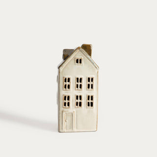 LED-Dekor | VILLAGE | breites graues Stadthaus | 14,3x9,1x18,1 cm