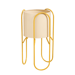 Blumentopf Set Gelb mit Ständer – 2er Pflanzenständer Metall | Mica Decorations Donau