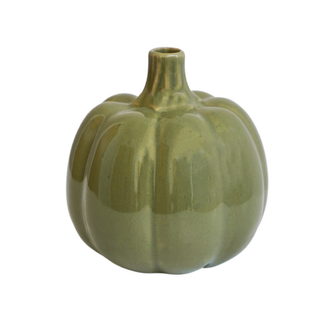 Kürbisvase aus Keramik – Orange oder Salbeigrün, 12,5 cm H12,5cm D12cm