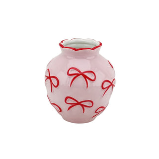 Dolomit-Blumenvase mit verspieltem Bogen-Design – 13x13x14 cm | Charmante Deko-Vase für kleine Sträuße & Einzelblumen