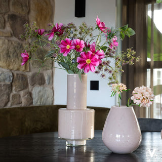 Volta Glasvase Beige Rosa 36 cm – Handgefertigte Designer Vase aus dickem Glas | Vase The World