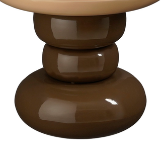 Zita Beistelltisch rund Braun-Creme 41 cm – Mica Decorations