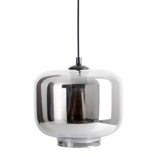 Pendelleuchte "VASO", Retro, Hängelampe, Metall und Rauchglas in Anthrazit, E27-Fassung, für Esszimmer, Wohnzimmer, Diele oder Büro, mit einem Øvon 25 cm