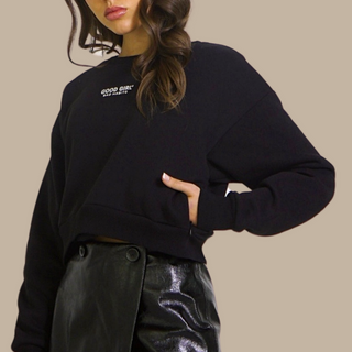 Crew Neck Sweat "GOOD ENOUGH FOR" - Grau Melange