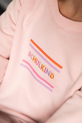 Schulkind Pullover aus Baumwolle – Bestickter Pullover zur Einschulung in Rosa