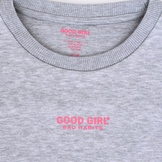 Crew Neck Sweat "GOOD ENOUGH FOR" - Grau Melange