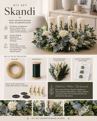 DIY-Set Adventskranz aus Trockenblumen – inkl. Materialien & Anleitung zum Selbermachen