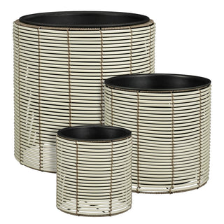 Cesena Blumentopf Set Weiß 3er Set – Pflanzkübel aus recyceltem Kunststoff für Garten, Terrasse & Balkon