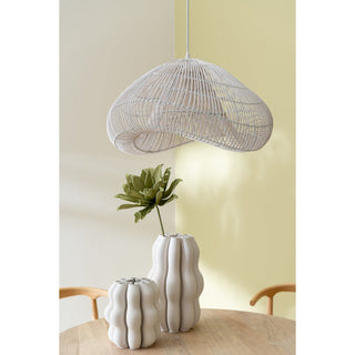 Vase Naos aus Keramik in Beige – Kleine Design-Vase von J-Line (25 cm)