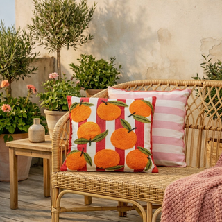Dekokissen Orange 45x45 cm – Kissen mit Muster & Innenkissen | Mica Decorations Sofakissen Baumwolle für Wohnzimmer & Schlafzimmer
