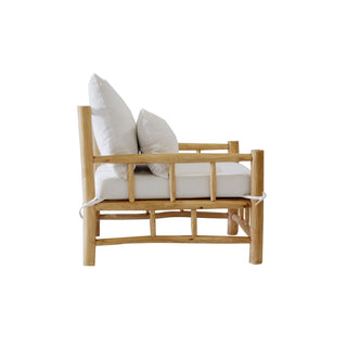 Teakholz Sofa Indoor & Outdoor – Massives Teak Gartensofa mit wasserabweisenden Kissen | Moebilia