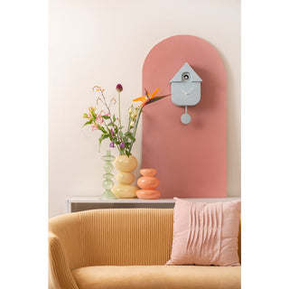 Karlsson Modern Cuckoo Kuckucksuhr Blau – Moderne Design Wanduhr mit Metallrahmen | Bestseller 41 cm