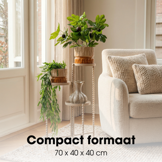 Pflanzenständer Beige 70 cm – 3-stufiger Blumenständer aus Eisen | Mica Decorations Salvo