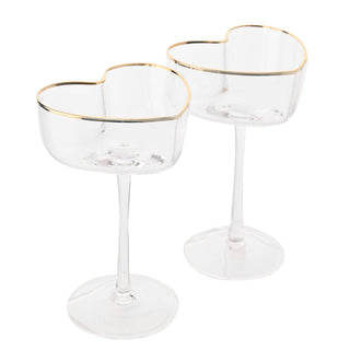 Amore Set aus 2 herzförmigen Martini-Gläsern