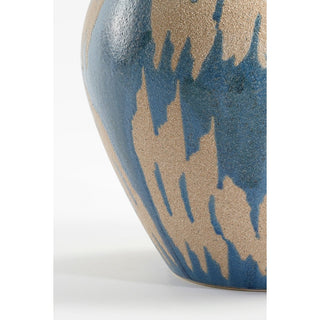 Mica Decorations – Caldo Vase aus Keramik in Dunkelblau/Beige (H 36 x Ø 28 cm)
