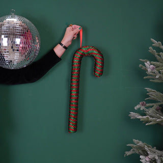 Weihnachtsdekoration – Zuckerstange – Schaumstoff – Grün/Rot – 52 cm