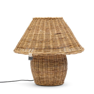 Rustikale Rattan Tischlampe Ames