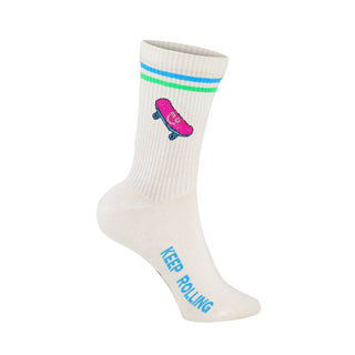 Retro Socken mit Skateboard- Lustige Baumwollsocken im 80er & 90er Jahre Stil
