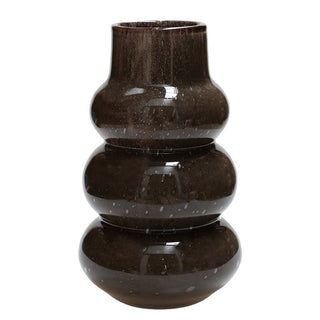 Lomami Glasvase Braun 30 cm – Handgefertigte Designer Vase aus dickem Glas | Vase The World