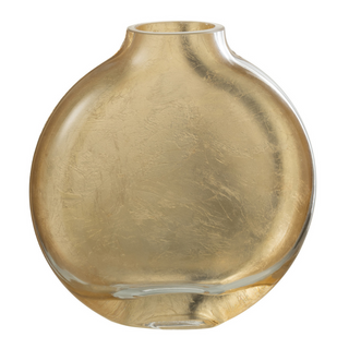 Glasvase Weiß 15,5 cm – Dekovase Modern Schmal – J-Line Blumenvase Transparent